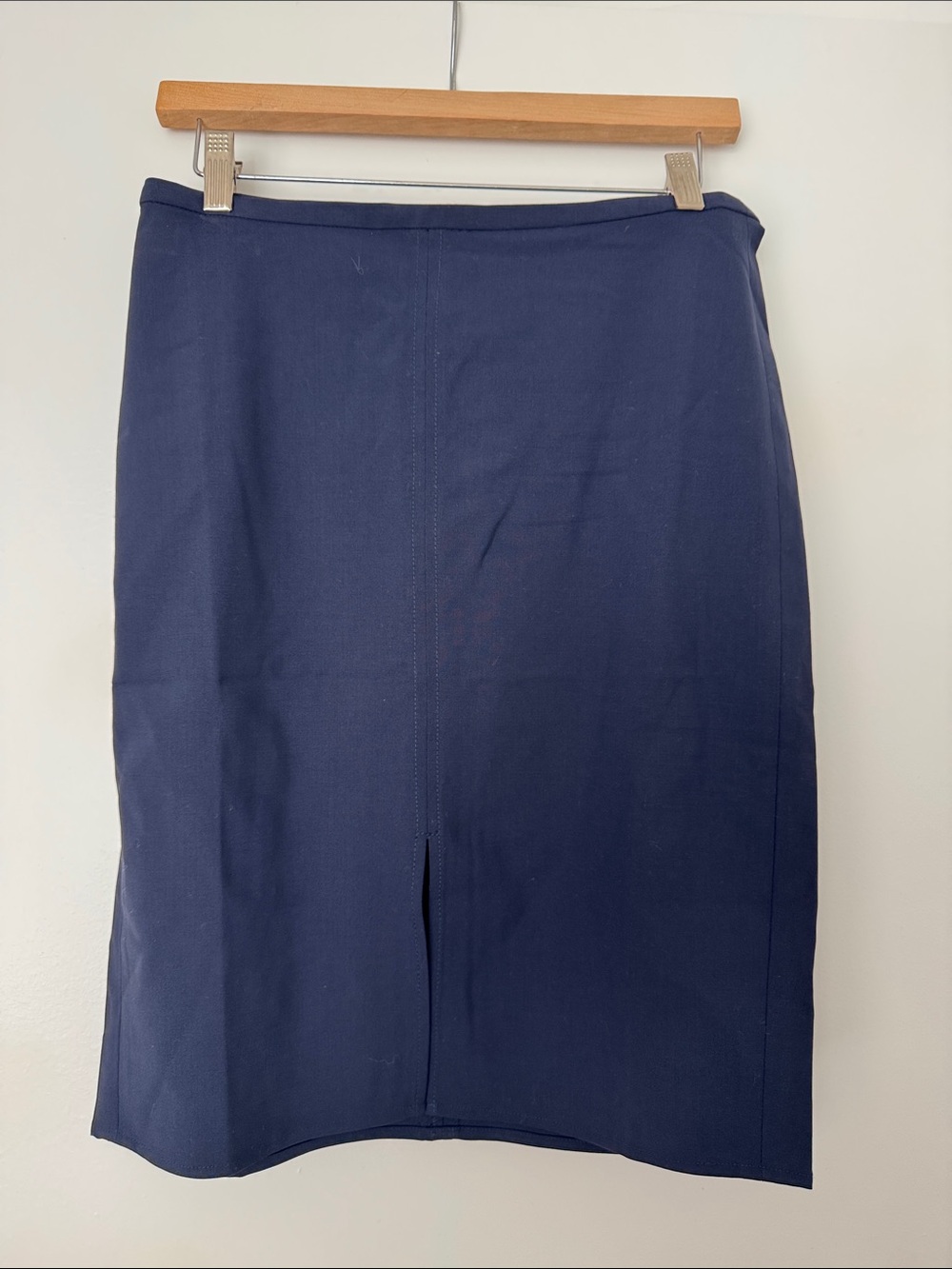 J. Crew Navy Pencil Skirt Sz 4 - Italian Stretch Wool
